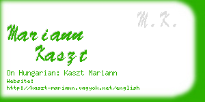 mariann kaszt business card